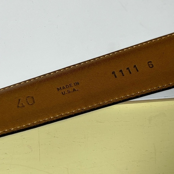 Brooks Brothers Belt Size 40 Made in USA Genuine Leather Full Grain Black Belt - Picture 10 of 11